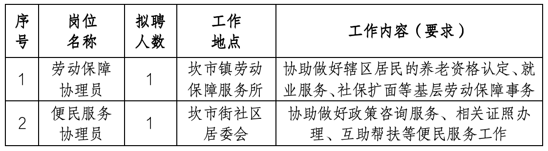 2024年福建龙岩永定区坎市镇岗位招聘2人公告